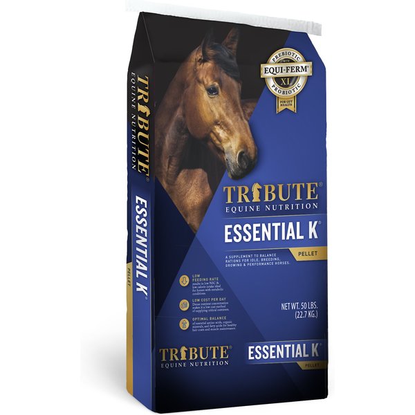 TRIBUTE EQUINE NUTRITION Essential K Low-NSC Horse Feed, 30-lb bag ...