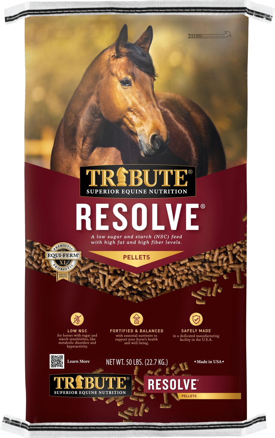 TRIBUTE EQUINE NUTRITION Resolve High Fat Horse Feed, 50lb bag