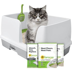 Purina Tidy Cats Breeze X-Large Multi-Cat Starter Kit Litter Box, Litter Pallets & Pads