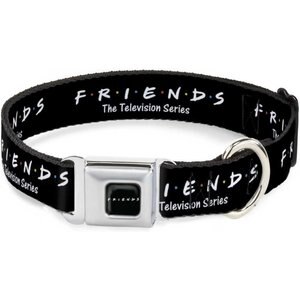 Buckle-Down Friends Logo Polyester Seatbelt Buckle Dog Collar, Large: 15 to 26-in neck, 1-in wide