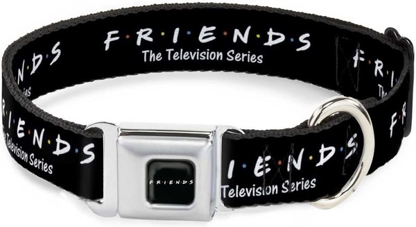 BUCKLE-DOWN Friends Logo Polyester Seatbelt Buckle Dog Collar, Wide Small:  13 to 18-in neck, 1.5-in wide 