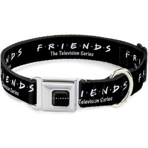 Buckle-Down Friends Logo Polyester Seatbelt Buckle Dog Collar, Wide Small: 13 to 18-in neck, 1.5-in wide