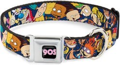 Buckle-Down Nickelodeon 90's Polyester Seatbelt Buckle Dog Collar, Small: 9 to 15-in neck, 1-in wide