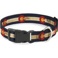 Buckle-Down State Plastic Clip Polyester Dog Collar, Medium: 11 to 17-in neck, 1-in wide