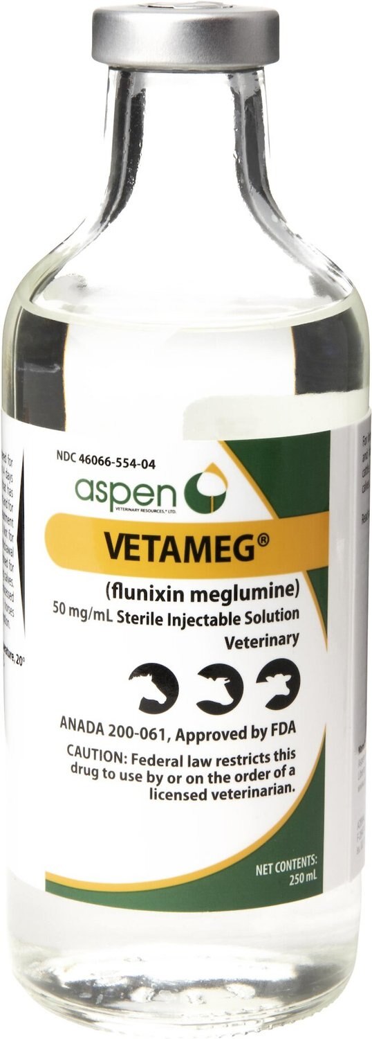 VETAMEG (flunixin meglumine) Injectable for Horses & Livestock, 50mg/mL
