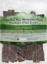 Canine Caviar Papa Bow Wow 12" Buffalo Jerky Flat Dog Treats, 1-lb bag