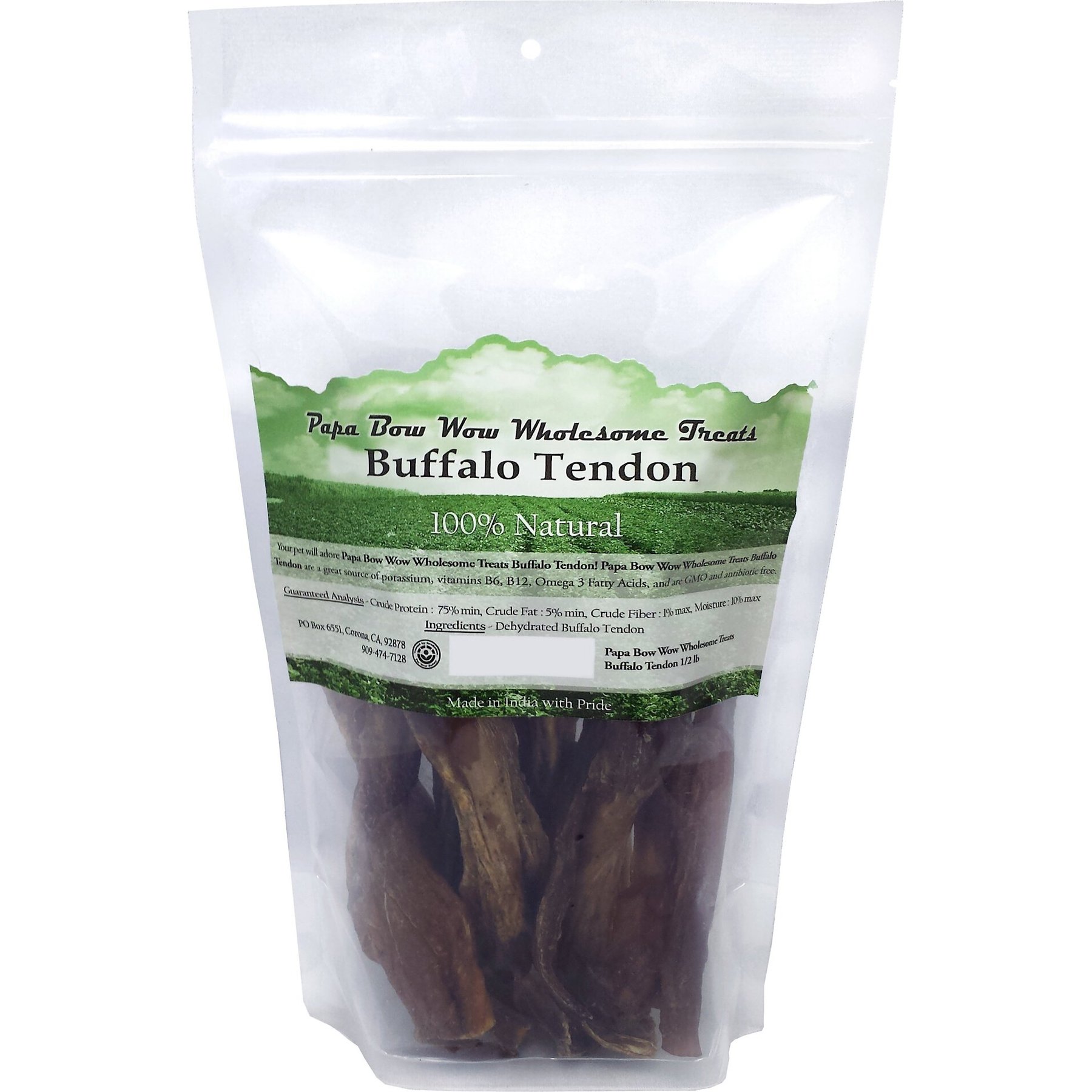 Papa Bow Wow Wholesome Treats Buffalo Tendon Dog Treats, 0.5-lb bag
