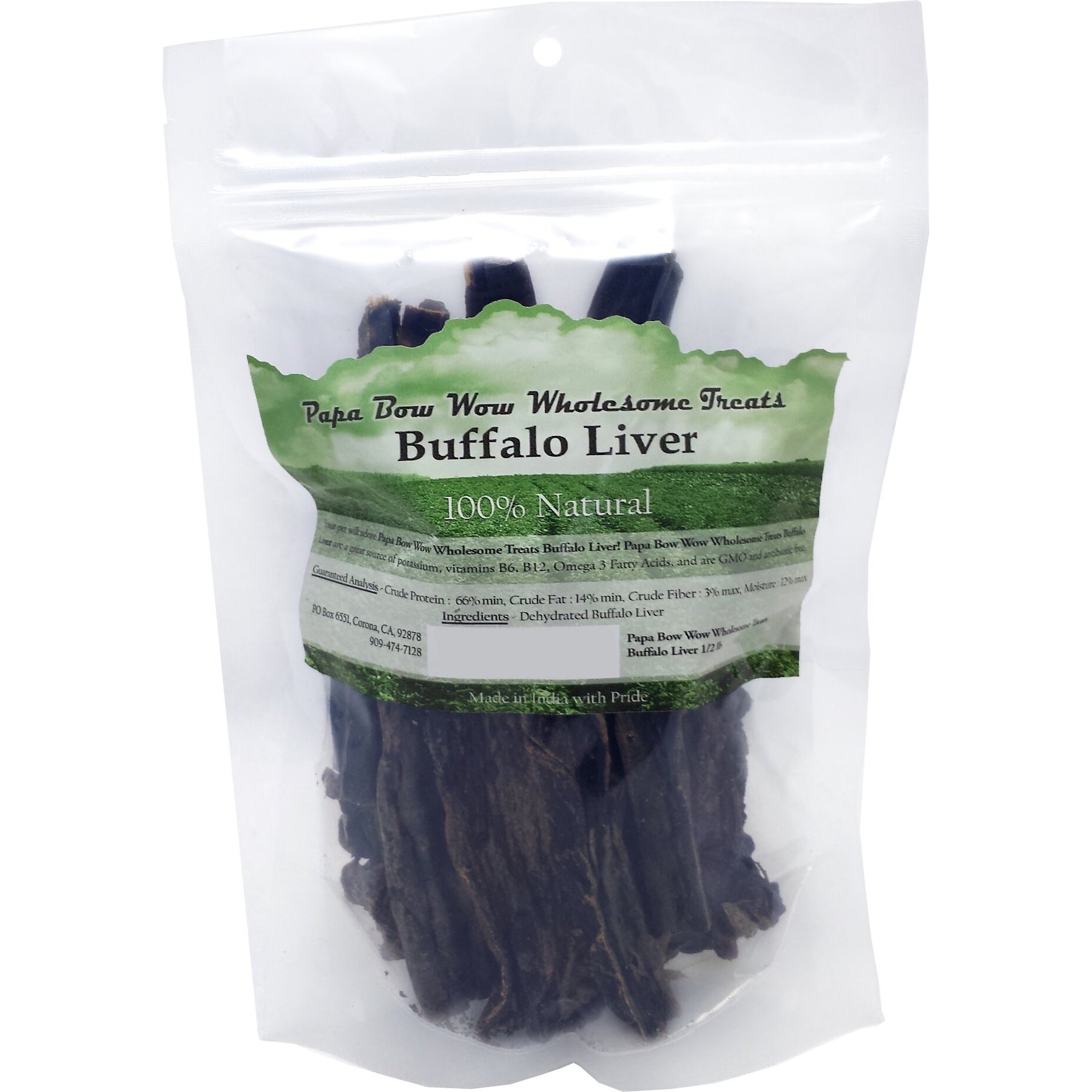 Papa Bow Wow Wholesome Treats Buffalo Liver Dog Treats, 0.5-lb bag
