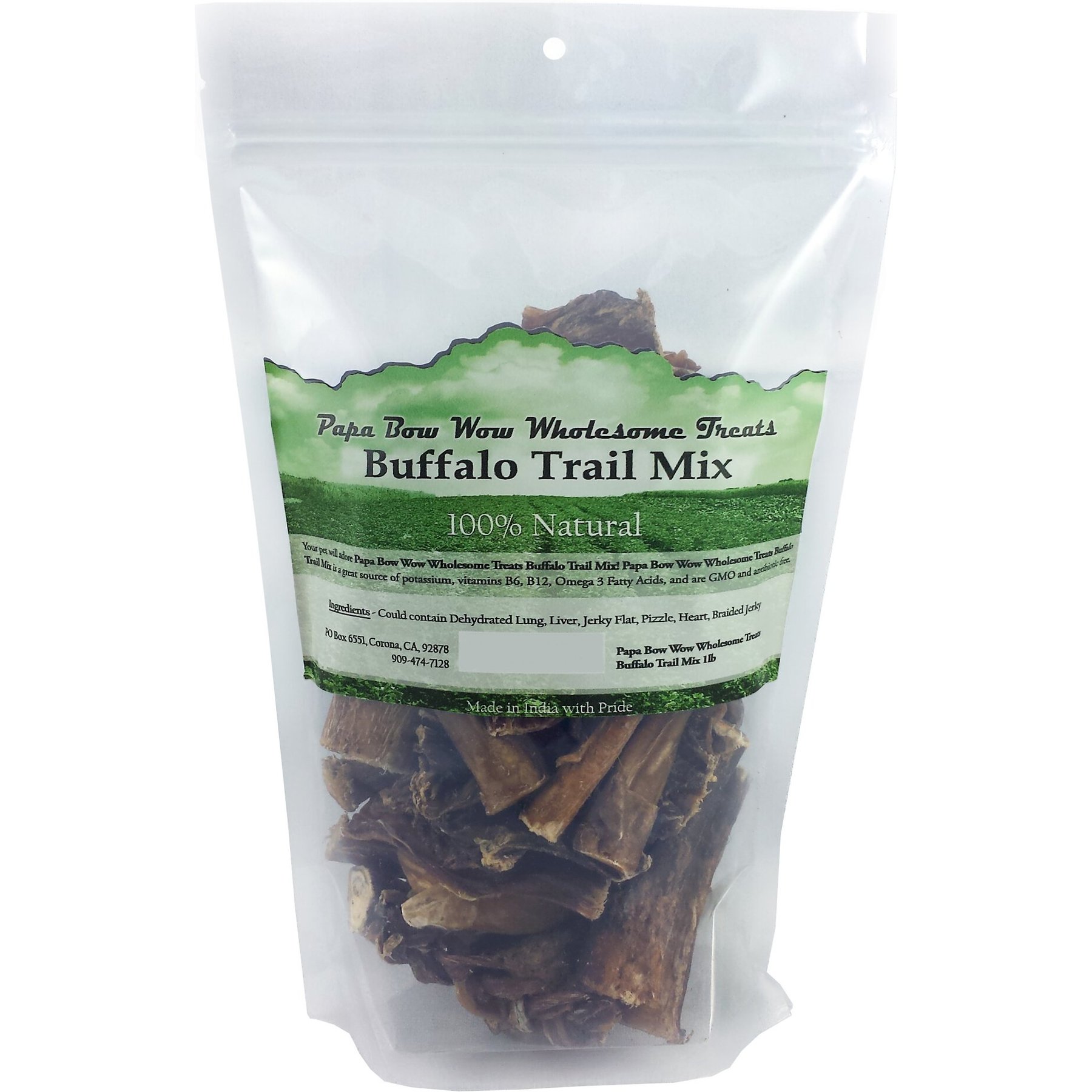 Papa Bow Wow Wholesome Treats Buffalo Trail Mix Dog Treats, 1-lb bag