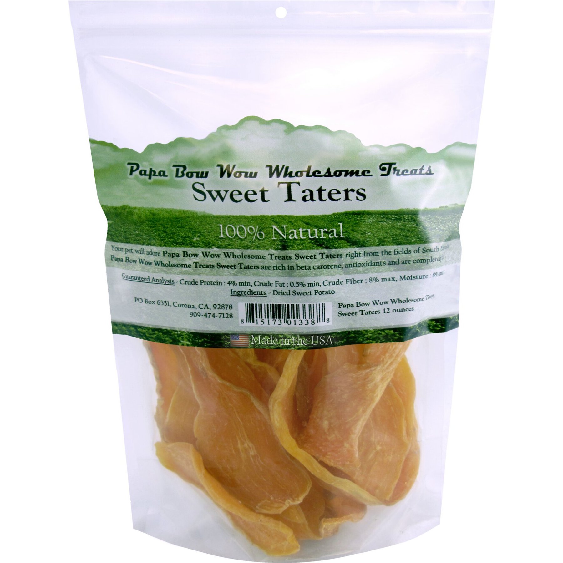 Papa Bow Wow Wholesome Treats Sweet Taters Dog Treats, 12-oz bag