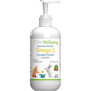 Pet Wellbeing Omega-3 Skin & Itch Liquid Skin & Coat Supplement for Dogs & Cats, 8-oz bottle