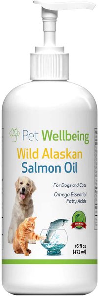 Pet Wellbeing Wild Alaskan Salmon Oil Liquid Supplement for Dogs, 16-oz bottle slide 1 of 4