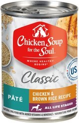 Chicken Soup for the Soul Classic Pate Chicken & Brown Rice Recipe Canned Dog Food, 13-oz, case of 12