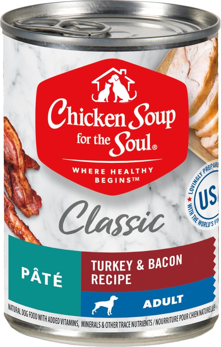 CHICKEN SOUP FOR THE SOUL Classic Pate Turkey & Bacon Recipe Canned Dog Food, 13oz, case of 12
