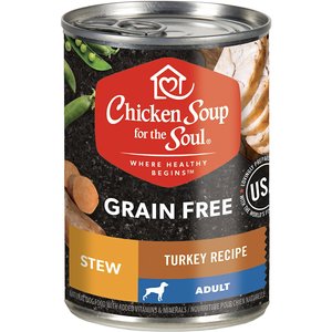 Chicken Soup for the Soul Turkey Recipe Stew Grain-Free Canned Dog Food, 13-oz, case of 12
