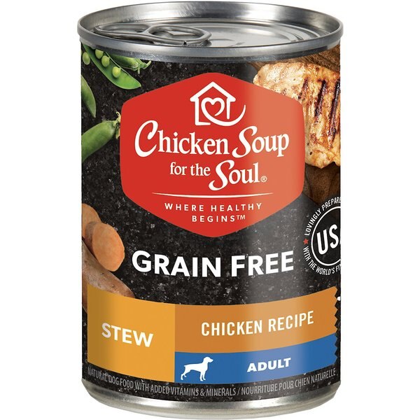 CHICKEN SOUP FOR THE SOUL Chicken Recipe Stew GrainFree Canned Dog Food, 13oz, case of 12