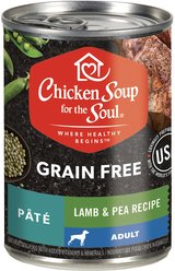 Chicken Soup for the Soul Lamb & Pea Recipe Pate Grain-Free Canned Dog Food, 13-oz, case of 12