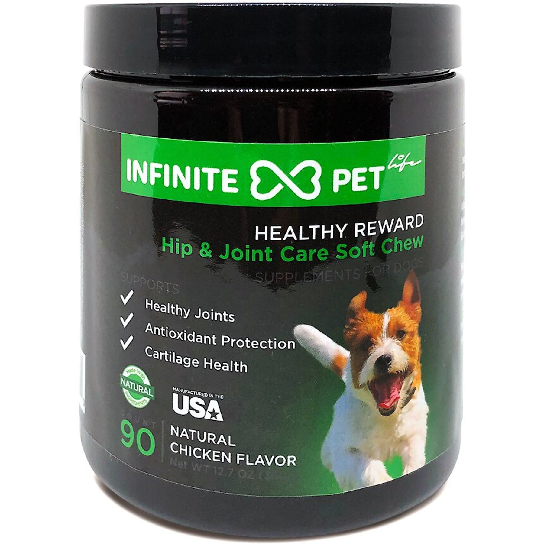 Infinite Healthy Reward Hip & Joint Care Soft Chew Chicken Flavor Dog Supplement, 90 count