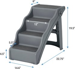 Frisco Foldable Nonslip Cat & Dog Stairs, Charcoal slide 2 of 5