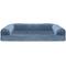 Show in main carousel: FurHaven Faux Fur Memory Top Bolster Dog Bed with Removable Cover, Harbor Blue, Large slide 3 of 11