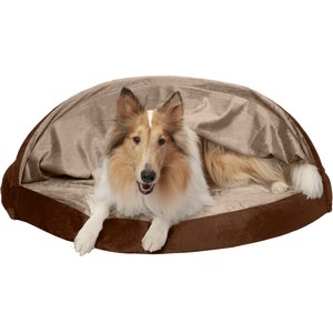 FurHaven Microvelvet Snuggery Orthopedic Cat & Dog Bed w/Removable Cover, Espresso, 44-in