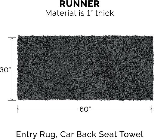 FurHaven Muddy Paws Towel & Shammy Dog Mat, Gray, Runner