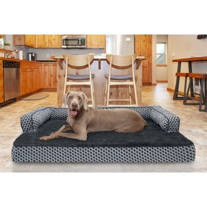 PETFUSION Ultimate Lounge Memory Foam Bolster Cat & Dog Bed with ...