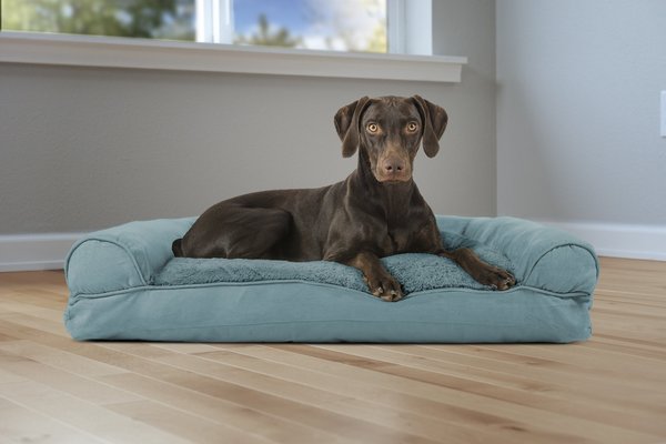 FurHaven Plush & Suede Bolster Dog Bed w/Removable Cover, Deep Pool, Large slide 1 of 9