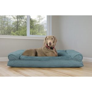 FURHAVEN Comfy Couch Orthopedic Bolster Dog Bed with Removable