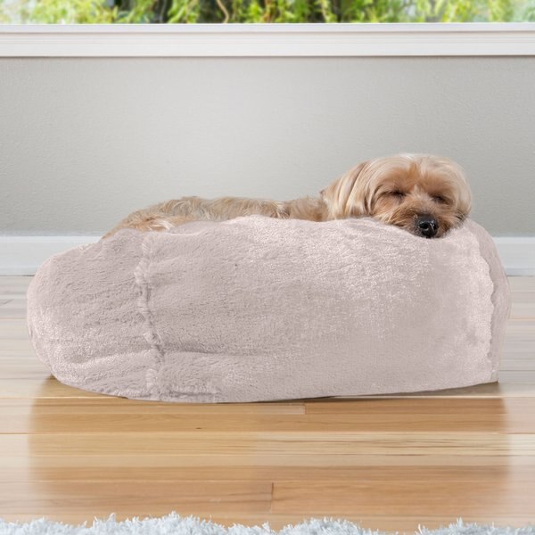 FURHAVEN Plush Ball Pillow Dog Bed w/Removable Cover, Shell, Small