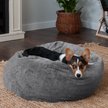 FURHAVEN Plush Ball Pillow Dog Bed with Removable Cover, Gray Mist ...