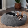 FurHaven Plush Ball Pillow Dog Bed with Removable Cover, Gray Mist, Medium