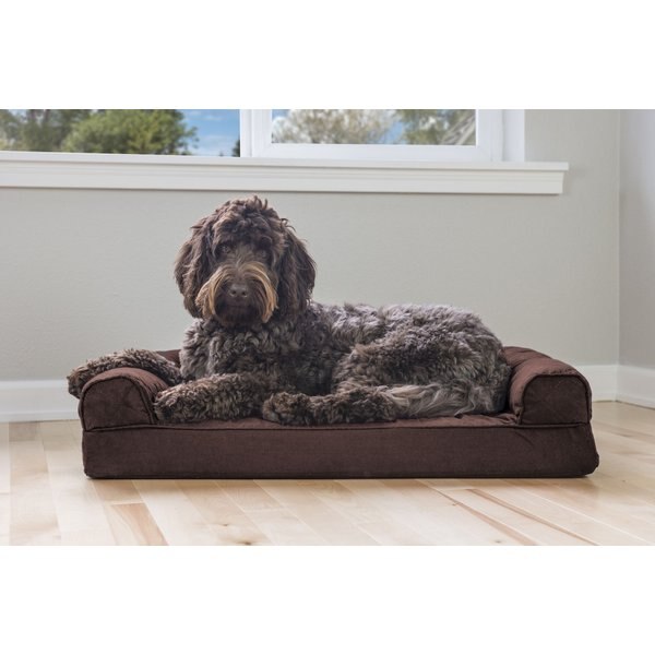 FURHAVEN Quilted Full Support Orthopedic Sofa Dog & Cat Bed, Coffee