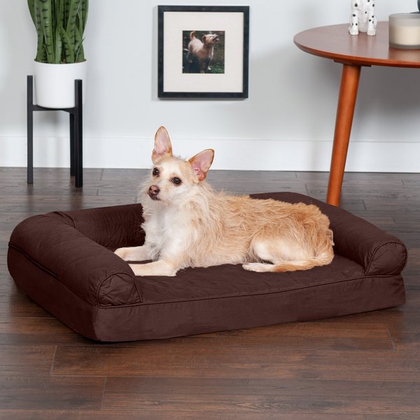 FurHaven Quilted Orthopedic Sofa Cat & Dog Bed w/ Removable Cover, Coffee, Medium slide 1 of 10