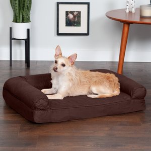 FurHaven Quilted Orthopedic Sofa Cat & Dog Bed w/ Removable Cover, Coffee, Medium