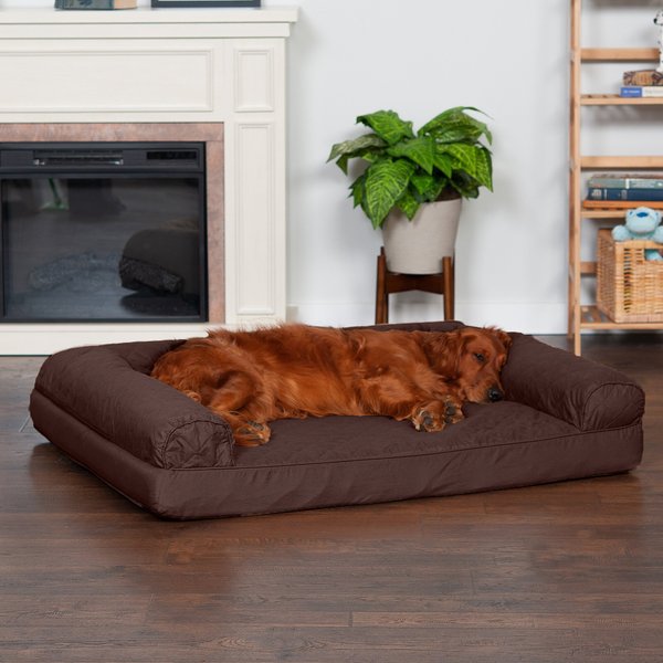 FurHaven Quilted Orthopedic Sofa Cat & Dog Bed with Removable Cover, Coffee, Jumbo slide 1 of 10