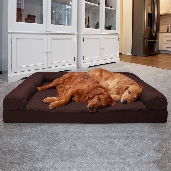 FurHaven Quilted Orthopedic Sofa Cat & Dog Bed w/ Removable Cover, Coffee, Jumbo Plus slide 1 of 10
