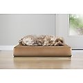 FurHaven Snuggle Deluxe Orthopedic Pillow Cat & Dog Bed with Removable Cover, Camel, Small
