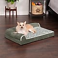 FurHaven Two-Tone Deluxe Chaise Orthopedic Dog Bed w/Removable Cover, Dark Sage, Medium
