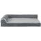 Show in main carousel: FurHaven Two-Tone Deluxe Chaise Orthopedic Dog Bed with Removable Cover, Stone Gray, Medium slide 3 of 12