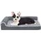 Show in main carousel: FurHaven Two-Tone Deluxe Chaise Orthopedic Dog Bed with Removable Cover, Stone Gray, Medium slide 4 of 12