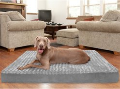 FurHaven Ultra Plush Deluxe Cooling Gel Pillow Dog Bed with Removable Cover, Gray, Jumbo Plus