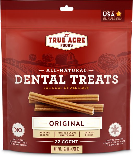 True Acre Foods All-Natural Dental Chew Sticks, Original Flavor, 32 count slide 1 of 9