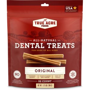 True Acre Foods All-Natural Dental Chew Sticks, Original Flavor, 32 count
