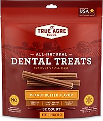 True Acre Foods, All-Natural Dental Chew Sticks, Peanut Butter Flavor, 32 count slide 1 of 8