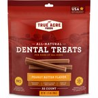 True Acre Foods, All-Natural Dental Chew Sticks, Peanut Butter Flavor, 32 count