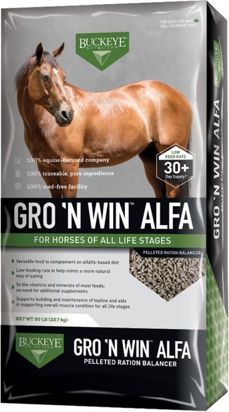 Buckeye Nutrition Gro 'N Win Alfa Horse Feed, 50-lb bag slide 1 of 1