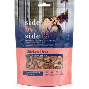 Side By Side Chicken Hearts Freeze-Dried Dog & Cat Treats, 2.5-oz bag