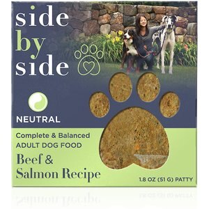 Side By Side Neutral Complete & Balanced Beef & Salmon Recipe Freeze-Dried Adult Dog Food, 1.8-oz single serve patty