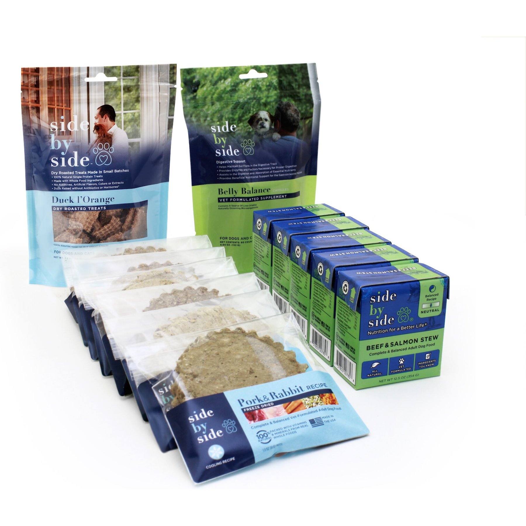 Side By Side Small Batch Dry Roasted Duck l'Orange Dog & Cat Cooling Treats Side By Side Small Batch Dry Roasted Duck l'Orange Dog & Cat Cooling Treats